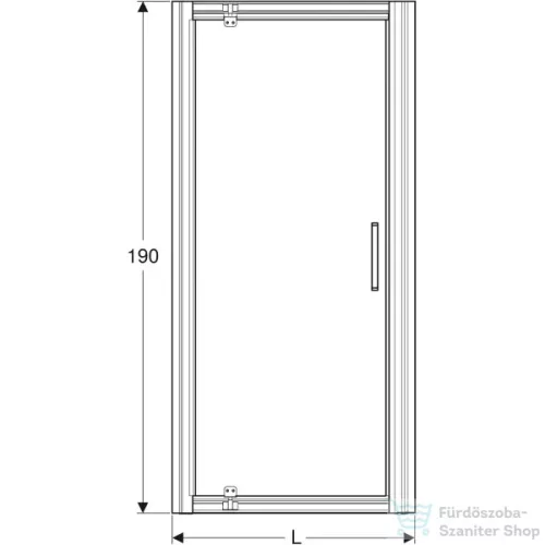 Geberit GEO 90x190 cm-es nyílóajtó Reflex vízlepergető réteggel,Ezüst+átlátszó 560.125.00.2