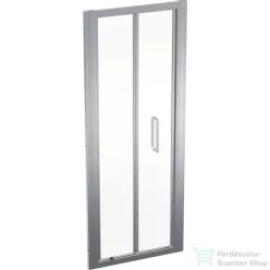   Geberit GEO 90x190 cm-es harmonikaajtó átlátszó üveggel,Reflex vízlepergető réteggel,ezüst kerettel, 560.126.00.2
