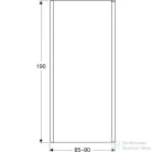 Geberit GEO 90x190 cm-es oldalfal Geo zuhanyajtóhoz átlátszó üveggel,ezüstözött kerettel,Reflex vízlepergető réteggel,560.127.00.2