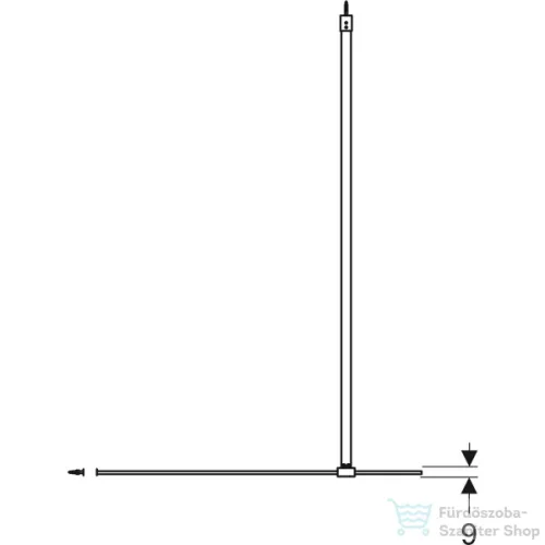 Geberit GEO 90x200 cm-es Walk-In zuhanyfal átlátszó üveggel,ezüstözött profillal,Reflex vízlepergető réteggel,560.129.00.2
