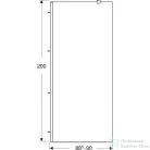 Geberit GEO 90x200 cm-es Walk-In zuhanyfal átlátszó üveggel,ezüstözött profillal,Reflex vízlepergető réteggel,560.129.00.2