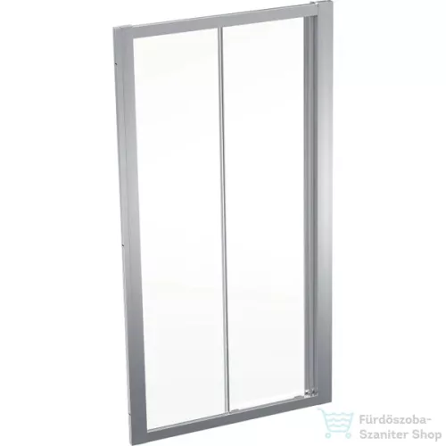 Geberit GEO 100x190 cm-es tolóajtó átlátszó üveggel,Reflex vízlepergető réteggel,ezüst kerettel, 560.133.00.2