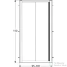 Geberit GEO 100x190 cm-es tolóajtó átlátszó üveggel,Reflex vízlepergető réteggel,ezüst kerettel, 560.133.00.2