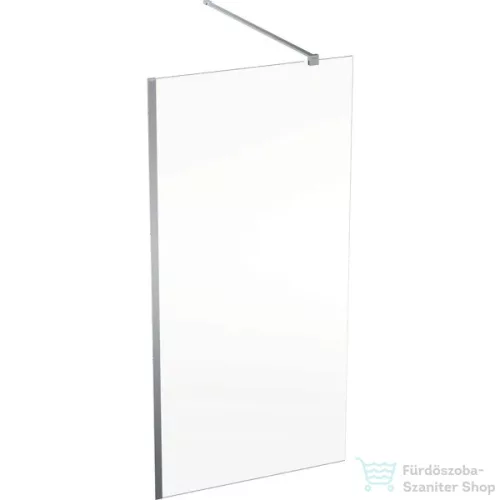 Geberit GEO 100x200 cm-es Walk-In zuhanyfal átlátszó üveggel,ezüstözött profillal,Reflex vízlepergető réteggel,560.139.00.2