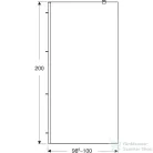 Geberit GEO 100x200 cm-es Walk-In zuhanyfal átlátszó üveggel,ezüstözött profillal,Reflex vízlepergető réteggel,560.139.00.2