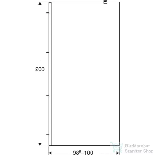 Geberit GEO 100x200 cm-es Walk-In zuhanyfal átlátszó üveggel,ezüstözött profillal,Reflex vízlepergető réteggel,560.139.00.2