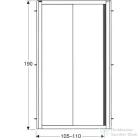 Geberit GEO 110x190 cm-es tolóajtó átlátszó üveggel,Reflex vízlepergető réteggel,ezüst kerettel, 560.143.00.2