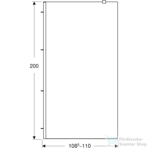 Geberit GEO 110x200 cm-es Walk-In zuhanyfal átlátszó üveggel,ezüstözött profillal,Reflex vízlepergető réteggel,560.149.00.2