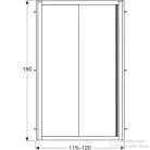 Geberit GEO 120x190 cm-es tolóajtó átlátszó üveggel,Reflex vízlepergető réteggel,ezüst kerettel, 560.153.00.2