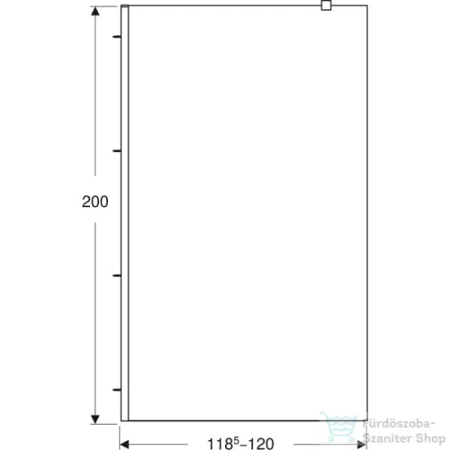 Geberit GEO 120x200 cm-es Walk-In zuhanyfal átlátszó üveggel,ezüstözött profillal,Reflex vízlepergető réteggel,560.159.00.2