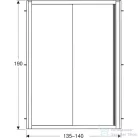 Geberit GEO 140x190 cm-es tolóajtó átlátszó üveggel,Reflex vízlepergető réteggel,ezüst kerettel, 560.163.00.2