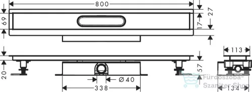 Hansgrohe UBOX universal 800 zuhanyfolyóka alaptest lapos telepítéshez,56018180
