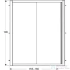 Geberit GEO 160x190 cm-es tolóajtó átlátszó üveggel,Reflex vízlepergető réteggel,ezüst kerettel, 560.183.00.2