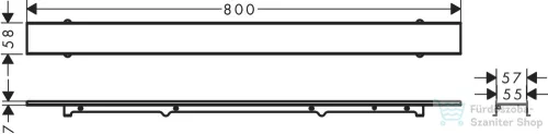 Hansgrohe RainDrain Rock Zuhanylefolyó készlet 70 cm, formára vágható és cserélhető 56030000