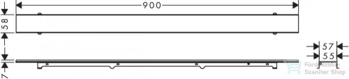 Hansgrohe RAINDRAIN ROCK zuhanylefolyó színkészlet 80 cm, formára vágható és cserélhető 56031000