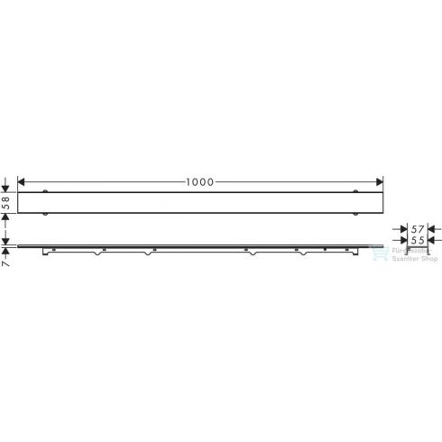 Hansgrohe RAINDRAIN ROCK zuhanyfolyóka készlet 900 mm, formára vágható és cserélhető 56032000