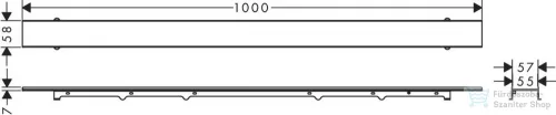 Hansgrohe RAINDRAIN ROCK zuhanyfolyóka készlet 900 mm, formára vágható és cserélhető 56032000