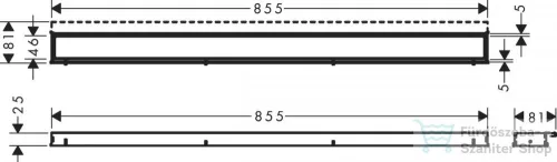 Hansgrohe RAINDRAIN MATCH zuhanyfolyóka üveg színkészlet 900 mm, állítható magasságú kerettel, fehér 56040450