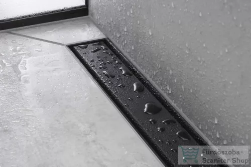 Hansgrohe RAINDRAIN MATCH zuhanyfolyóka színkészlet 900 mm, állítható magasságú kerettel, matt fekete 56040670