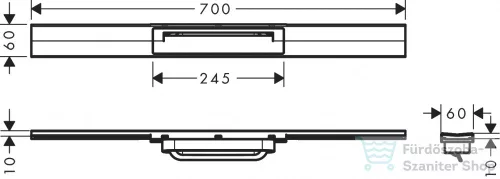 Hansgrohe RAINDRAIN FLEX zuhanyfolyóka színkészlet 700 mm, méretre vágható, matt fehér 56043700