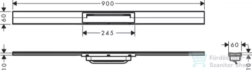 Hansgrohe RAINDRAIN Flex 90 cm-es zuhanylefolyó színkészlet, méretre vágható, króm 56045000