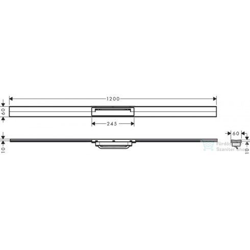 Hansgrohe RAINDRAIN FLEX zuhanyfolyóka színkészlet 1200 mm, méretre vágható, rozsdamentes acél 56047800