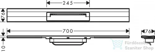 Hansgrohe RAINDRAIN FLEX zuhanyfolyóka színkészlet 700 mm, méretre vágható,fali illesztéshez, króm 56050000