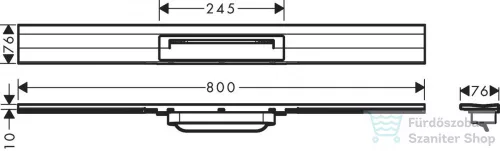 Hansgrohe RAINDRAIN FLEX zuhanyfolyóka színkészlet 800 mm, méretre vágható,fali illesztéshez,szálcsiszolt fekete/króm 56051340