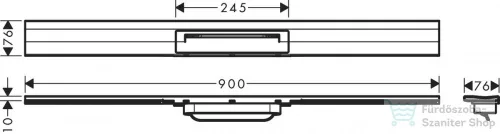 Hansgrohe RainDrain Flex zuhanyfolyóka színkészlet fali illesztéshez 900 mm, méretre vágható,szálcsiszolt fekete/króm 56052340