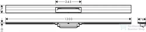 Hansgrohe RAINDRAIN FLEX zuhanyfolyóka színkészlet 1200 mm, méretre vágható,fali illesztéshez, rozsdamentes acél 56054800
