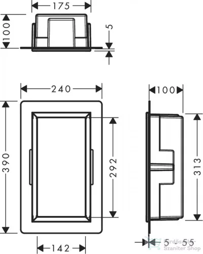Hansgrohe XTRASTORIS ORIGINAL 300/150/100 falfülke kerettel, matt fehér 56057700