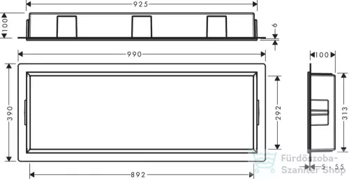Hansgrohe XTRASTORIS ORIGINAL 300/900/100 falfülke kerettel, matt fehér 56067700