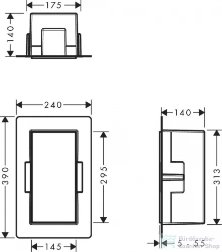 Hansgrohe XTRASTORIS MINIMALISTIC 300/150/140 falfülke keret nélkül, matt fehér 56076700
