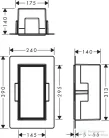 Hansgrohe XTRASTORIS ROCK 300/150/140 falfülke cserélhető ajtóval, rozsdamentes acél 56088800