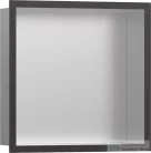 Hansgrohe XTRASTORIS INDIVIDUAL 300/300/100 falfülke szálcsiszolt rozsdamentes acél,design kerettel, szálcsiszolt fekete/króm 56097340