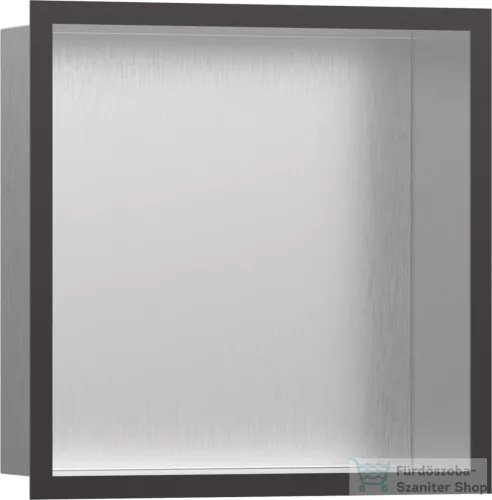 Hansgrohe XTRASTORIS INDIVIDUAL 300/300/100 falfülke szálcsiszolt rozsdamentes acél,design kerettel, szálcsiszolt fekete/króm 56097340