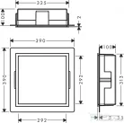 Hansgrohe XTRASTORIS INDIVIDUAL 300/300/100 falfülke matt fekete,design kerettel, szálcsiszolt fekete/króm 56098340