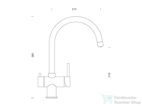 Schock ARES konyhai csaptelep Inox, szűrt vízhez, szálcsiszolt inox 561000EDM