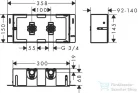 Hansgrohe XTRASTORIS SAFE falfülke cserélhető ajtóval és integrált elzáró szeleppel 150/300/100, rozsdamentes acél 56100800