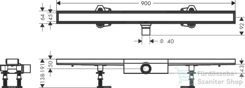 Hansgrohe RAINDRAIN Compact komplett 90 cm-es burkolható zuhanyfolyóka,56169000