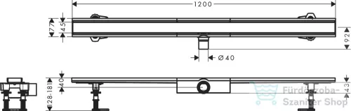 Hansgrohe RAINDRAIN Compact komplett 120 cm-es zuhanyfolyóka,szálcsiszolt rozsdamentes acél 56172800