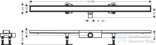 Hansgrohe RAINDRAIN Compact komplett 120 cm-es burkolható zuhanyfolyóka,56173000