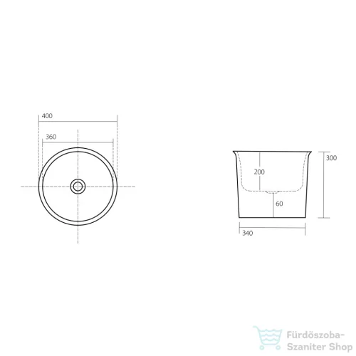 Sapho KERASAN THE NEW YORKER kerámiamosdó, átm.:40cm, matt fehér (564401)