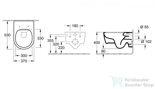 Villeroy & Boch Avento Rimless fali wc kombipack Slimseat Soft close ülőkével 5656 RS 01 ( 5656RS01 )