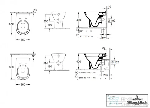 Villeroy & Boch O.Novo álló wc 5657 10 01 ( 56571001 )
