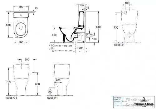 Villeroy & Boch O.Novo monoblokkos wc 5658 10 01 ( 56581001 )