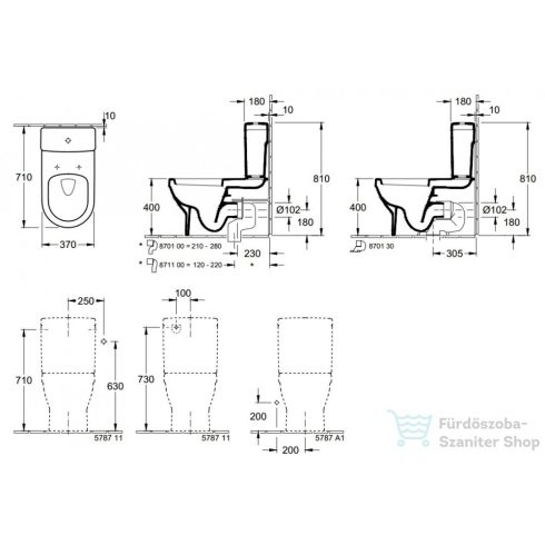 Villeroy & Boch Architectura monoblokkos wc CeramicPlus bevonattal 5686 10 R1 ( 568610R1 )