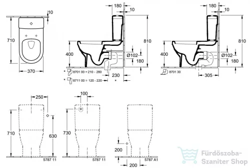 Villeroy & Boch Architectura monoblokkos wc CeramicPlus bevonattal 5686 10 R1 ( 568610R1 )