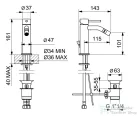 Bugnatese KLINE bidet csaptelep automata leeresztővel,matt fekete 5725NE