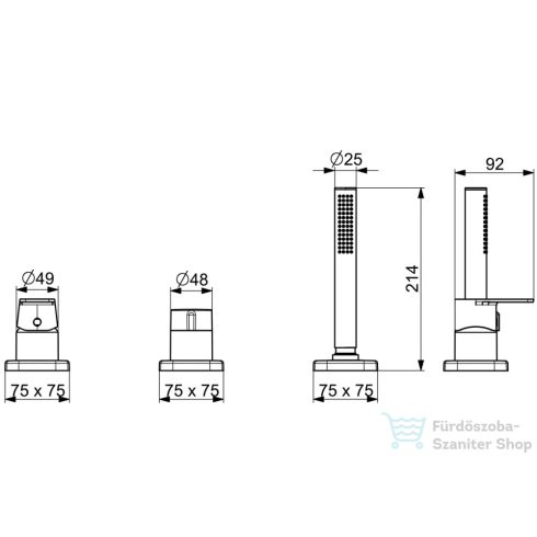 Hansa Hansastela 3 üléses kád csaptelep kifolyó és alaptest nélkül,króm 57319173